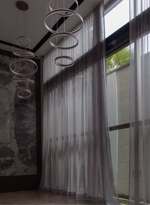 cortina sheer piso a techo